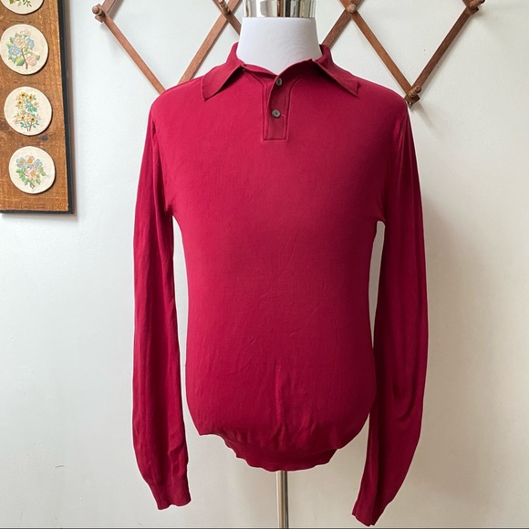 🍄 3/$30 Vintage 1970s Long Sleeve Polo Shirt - Picture 12 of 12